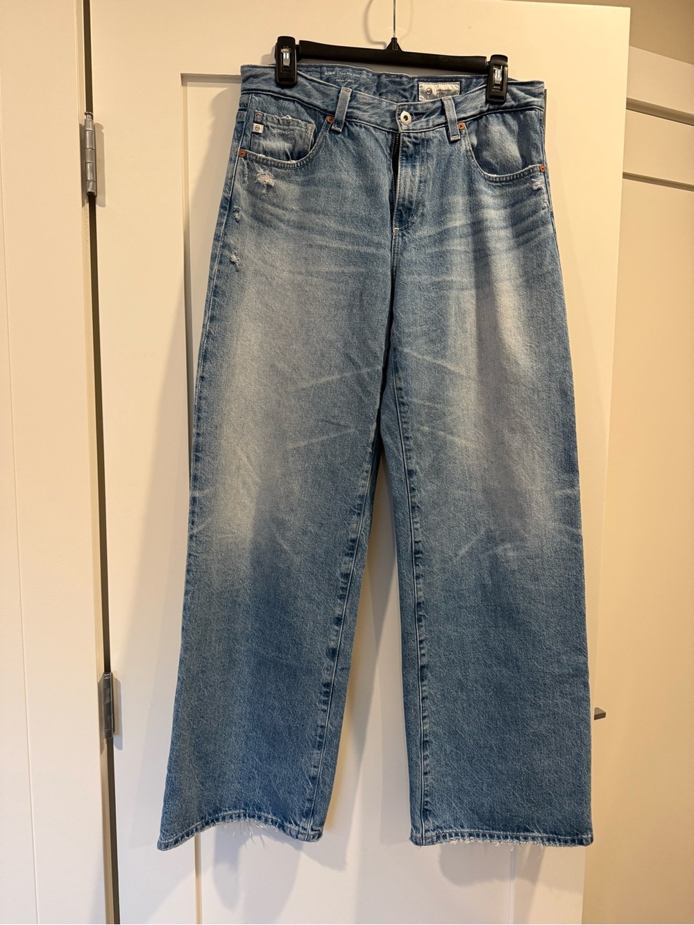 Ag Adriano Goldschmied Adria Light Blue Wide-Leg Jeans